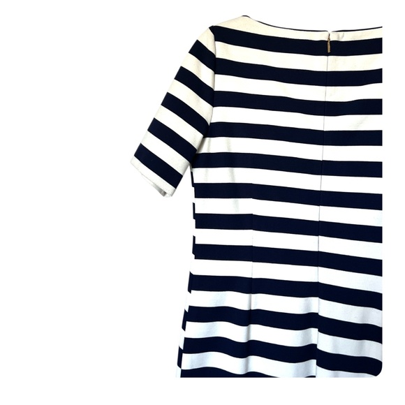 Tory Burch Augusta Blue and White Striped Short-Sleeve Sheath Dress Size L - Picture 8 of 14